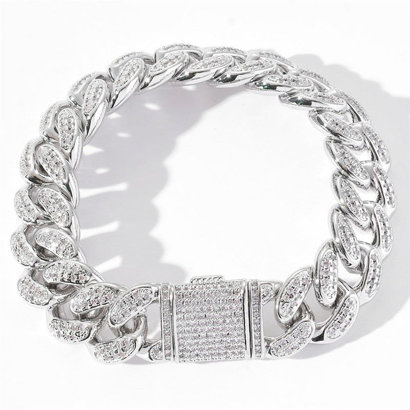 Pulseira Cuban 15mm - Peça Premium (resistente à água) - ICE BRO JOIAS