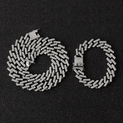 Kit Prong ICE 3 peças - Corrente 13mm, Pulseira 13mm e Relógio Cravejado - ICE BRO JOIAS