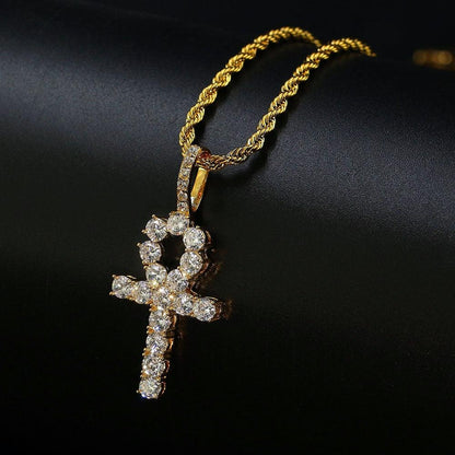 Pingente de Cruz cravejada e ganhe a Corrente Rope de brinde - ICE BRO JOIAS