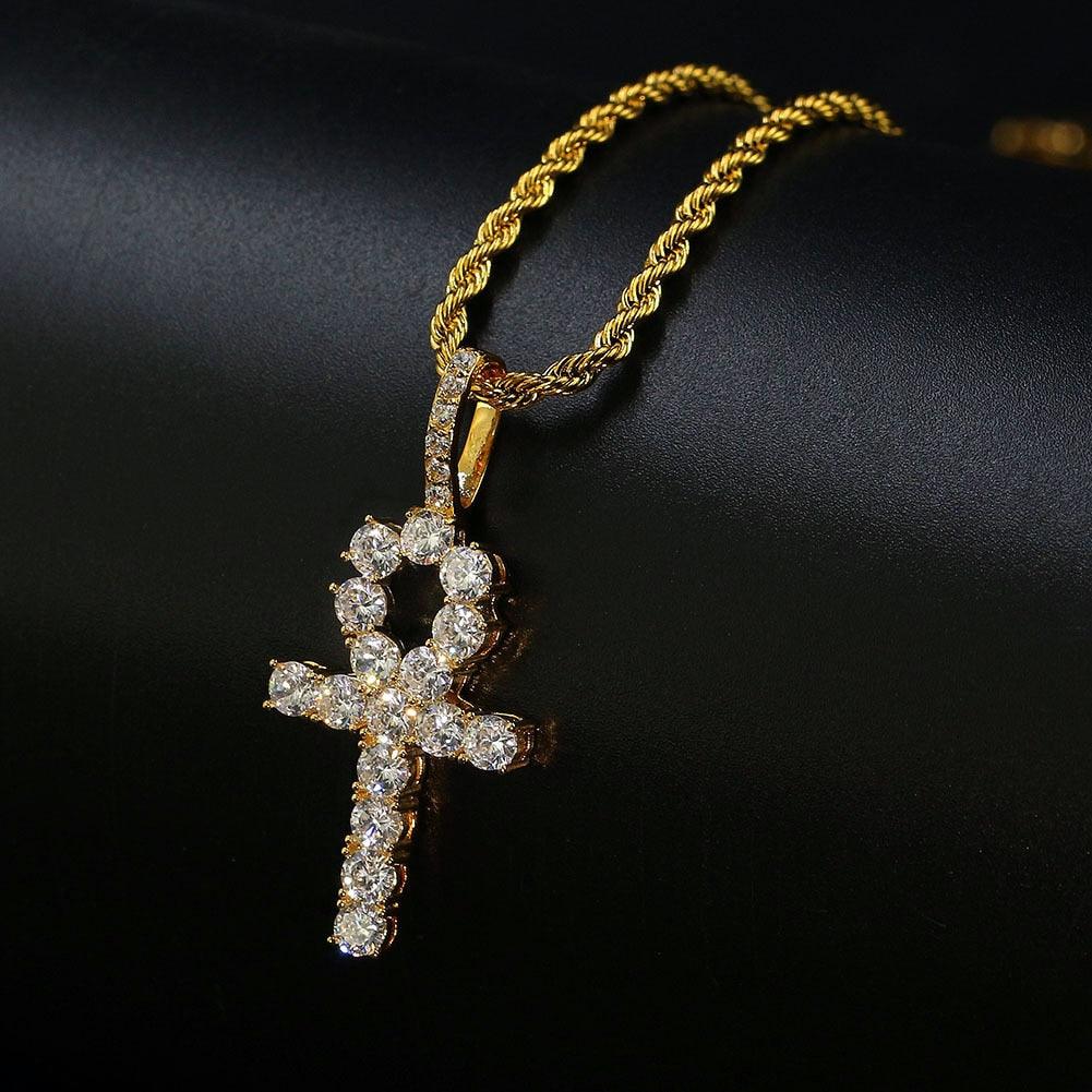 Pingente de Cruz cravejada e ganhe a Corrente Rope de brinde - ICE BRO JOIAS