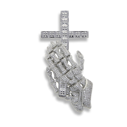 Pingente ICE Skeleton Cruz, com Corrente Rope ou Cuban de Brinde - ICE BRO JOIAS