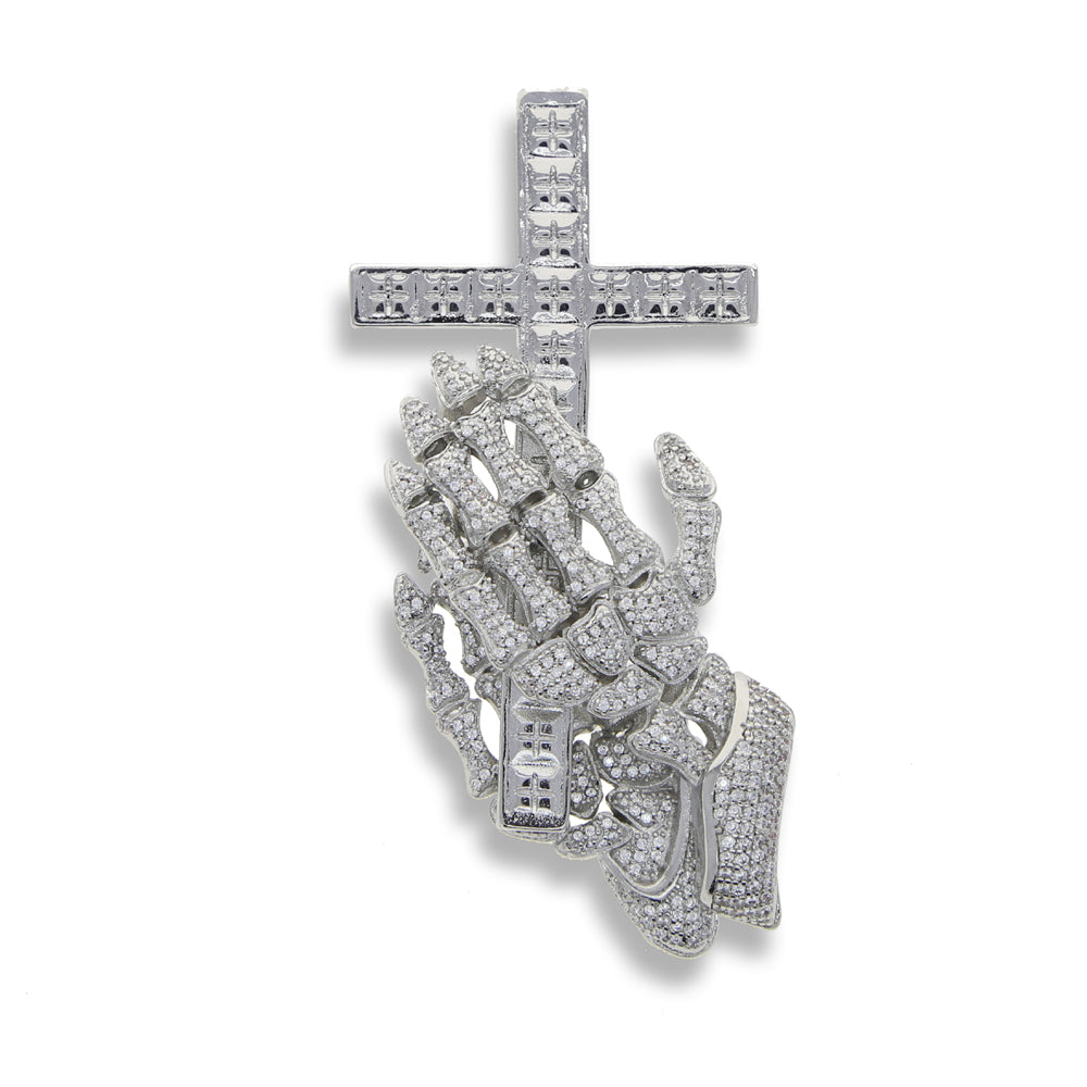 Pingente ICE Skeleton Cruz, com Corrente Rope ou Cuban de Brinde - ICE BRO JOIAS