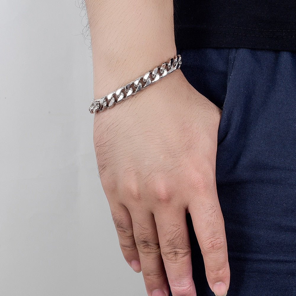 Pulseira Prata S925 legitima. 10mm - ICE BRO JOIAS
