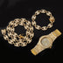 Kit Cravejado ICE Corrente 50cm, Pulseira 20cm ELOS 13mm e Relógio Luxury ICE - ICE BRO JOIAS