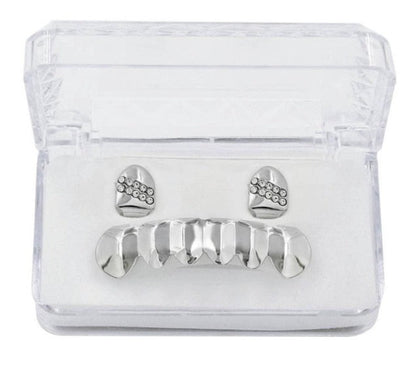 Grillz Luxo Cravejado ICE - com Molde de Silicone para ajustar aos dentes - ICE BRO JOIAS