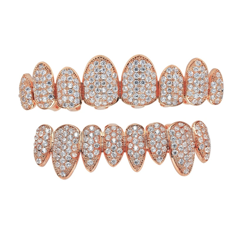 Grillz Luxo Cravejado ICE - com Molde de Silicone para ajustar aos dentes - ICE BRO JOIAS