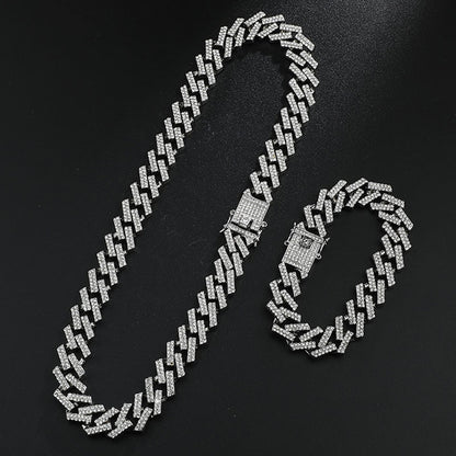 Kit Ice Colorido 2 peças - Corrente Prong de 15mm + Pulseira Prong de 15mm - ICE BRO JOIAS