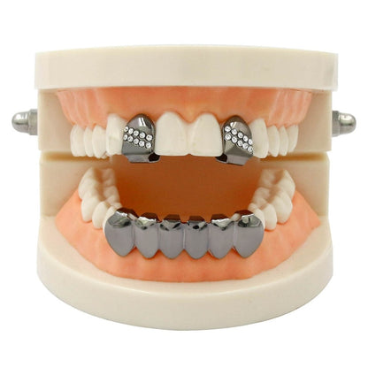 Grillz Luxo Cravejado ICE - com Molde de Silicone para ajustar aos dentes - ICE BRO JOIAS