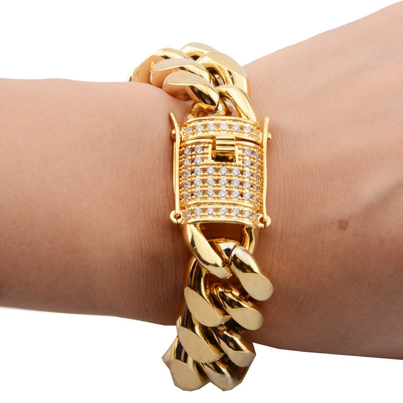 Pulseira Miami Cuban 18k - Peça Premium (resistente à água) - ICE BRO JOIAS