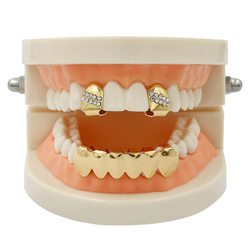 Grillz Luxo Cravejado ICE - com Molde de Silicone para ajustar aos dentes - ICE BRO JOIAS