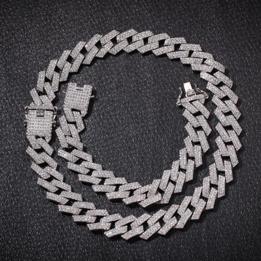 Kit Ice 2 peças - Corrente Prong 20mm + Pulseira Prong 20mm - 1 ano de garantia - ICE BRO JOIAS
