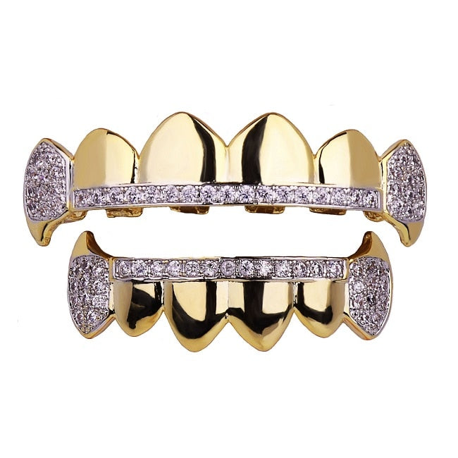 Grillz Luxo Cravejado ICE - com Molde de Silicone para ajustar - ICE BRO JOIAS