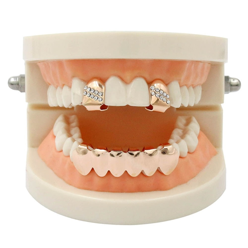 Grillz Luxo Cravejado ICE - com Molde de Silicone para ajustar aos dentes - ICE BRO JOIAS