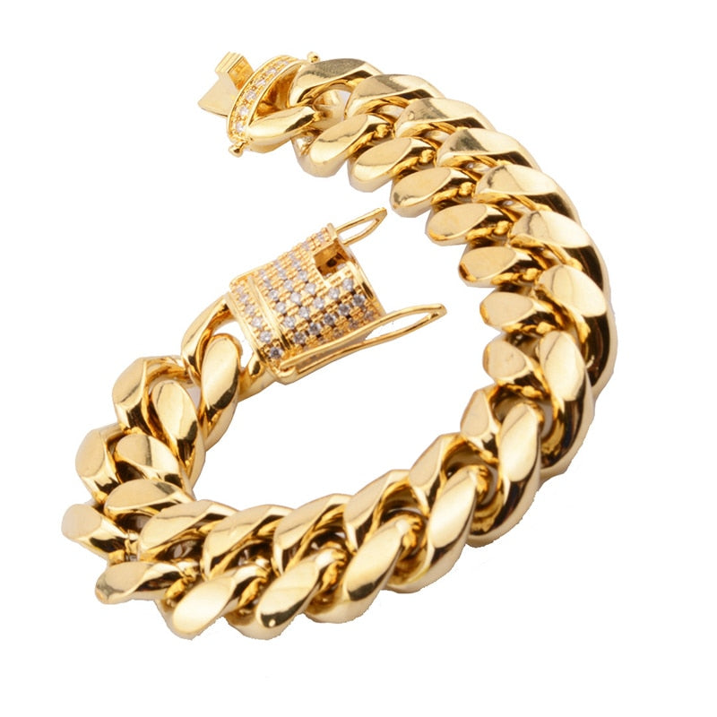 Pulseira Miami Cuban 18k - Peça Premium (resistente à água) - ICE BRO JOIAS