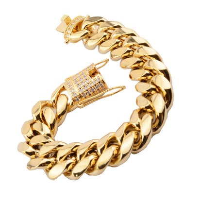 Pulseira Miami Cuban 18k - Peça Premium (resistente à água) - ICE BRO JOIAS