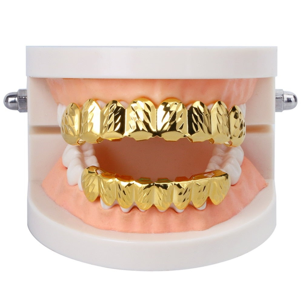 Grillz Luxo Cravejado ICE - com Molde de Silicone para ajustar aos dentes - ICE BRO JOIAS
