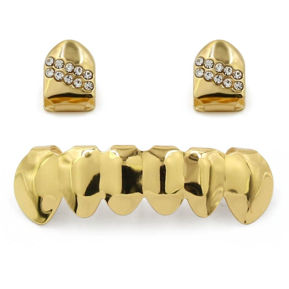Grillz Luxo Cravejado ICE - com Molde de Silicone para ajustar aos dentes - ICE BRO JOIAS