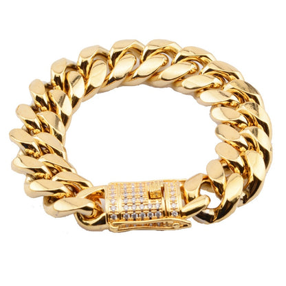 Pulseira Miami Cuban 18k - Peça Premium (resistente à água) - ICE BRO JOIAS