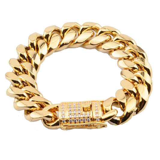 Pulseira Miami Cuban 18k - Peça Premium (resistente à água) - ICE BRO JOIAS