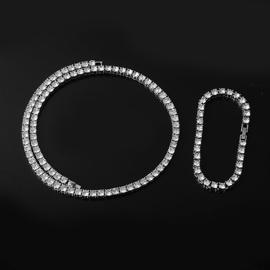 Kit Ice 2 peças - Corrente Riviera 5mm (50cm) + Pulseira Riviera (20cm) - ICE BRO JOIAS