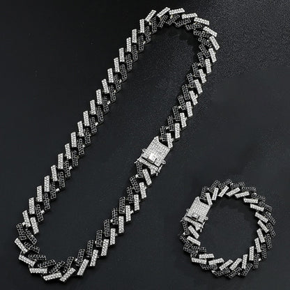 Kit Ice Colorido 2 peças - Corrente Prong de 15mm + Pulseira Prong de 15mm - ICE BRO JOIAS