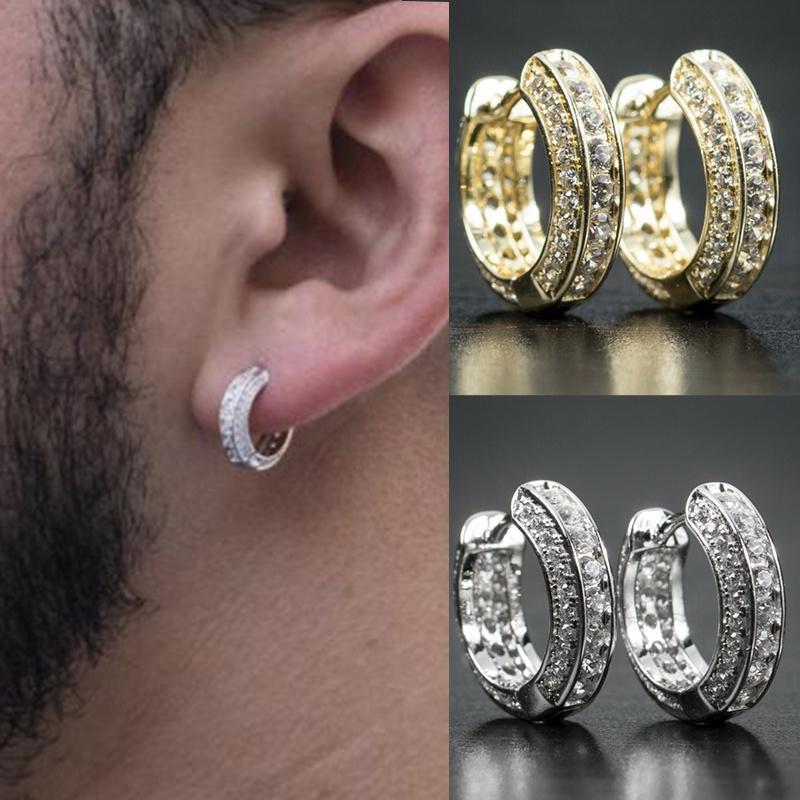 Par de Brincos Ice - banho a 10 milésimos de ouro ou prata, cravejados a mão. - ICE BRO JOIAS