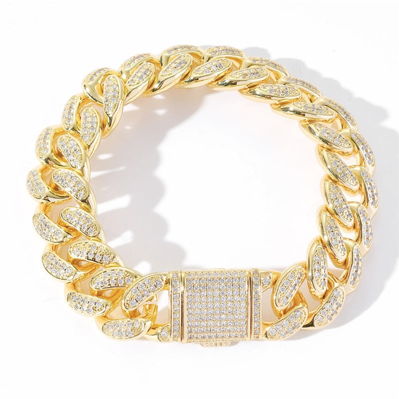 Pulseira Cuban 15mm - Peça Premium (resistente à água) - ICE BRO JOIAS