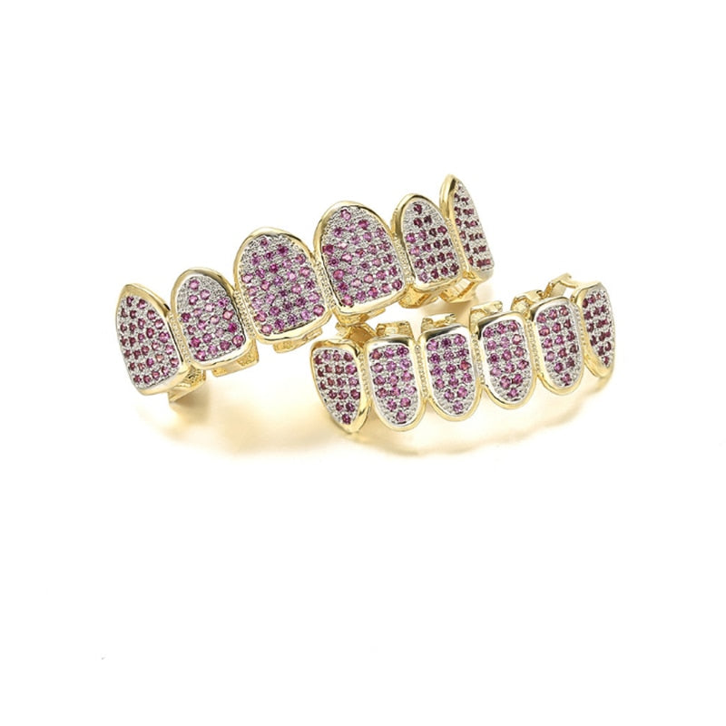 Grillz Luxo Cravejado ICE - com Molde de Silicone para ajustar aos dentes - ICE BRO JOIAS