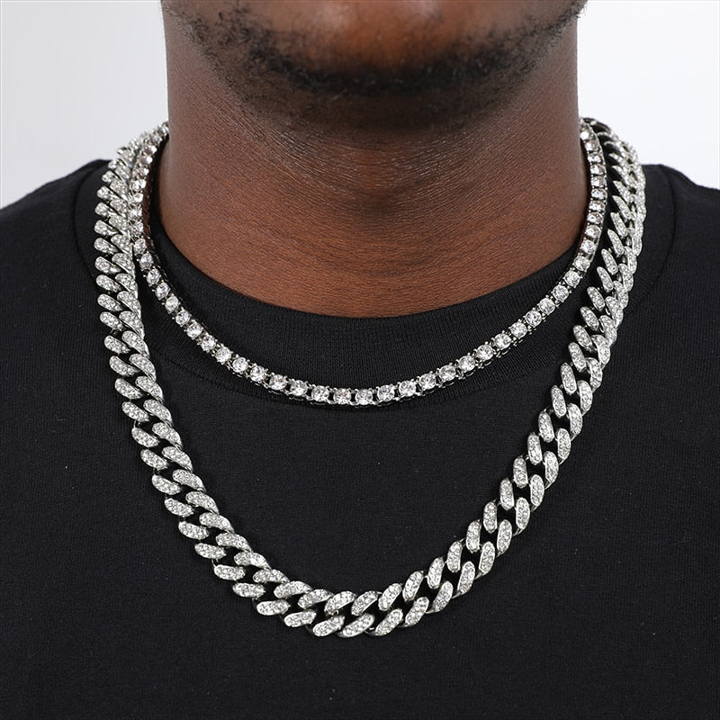 Em Promoção! - Kit Cuban+Riviera - Compre a Corrente Cuban de 13mm e ganhe a Corrente Riviera de 5mm - ICE BRO JOIAS