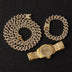 Kit Prong ICE 3 peças - Corrente 13mm, Pulseira 13mm e Relógio Cravejado - ICE BRO JOIAS
