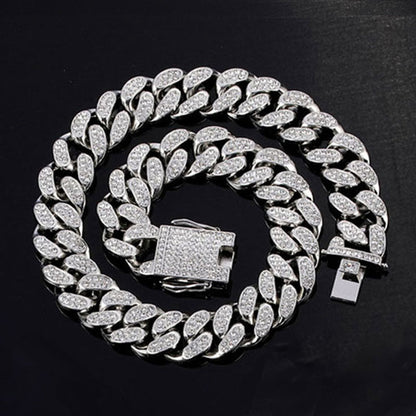Kit Ice 2 peças - Corrente Cuban 20mm (50cm) + Pulseira Cuban 20mm (20cm) - ICE BRO JOIAS