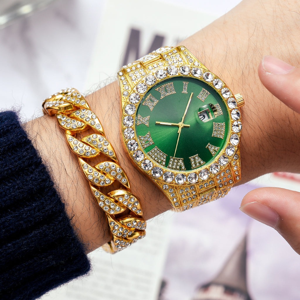 Compre o Relógio Holly Cravejado ICE e Ganhe a Pulseira Cuban Grátis - ICE BRO JOIAS