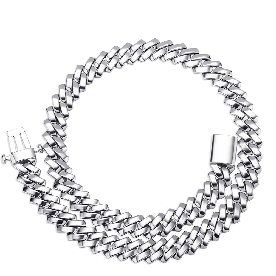 Corrente Prong - Peça Lisa banhada a 10 milésimos prata ou ouro - Peça Premium (resistente à água) - ICE BRO JOIAS