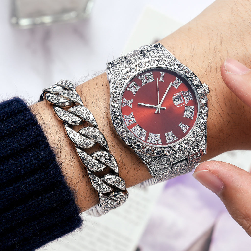 Compre o Relógio Holly Cravejado ICE e Ganhe a Pulseira Cuban Grátis - ICE BRO JOIAS