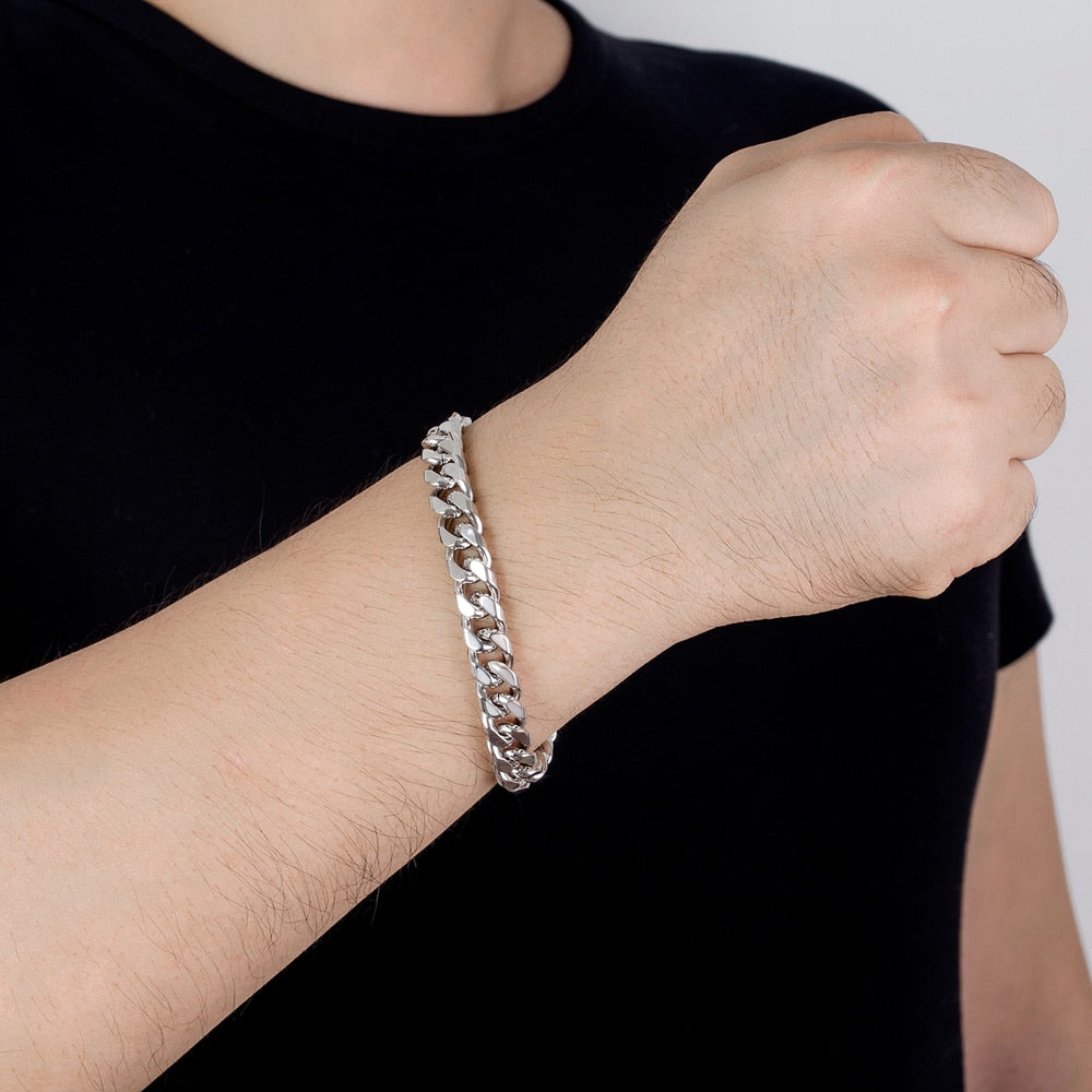 Pulseira Prata S925 legitima. 10mm - ICE BRO JOIAS