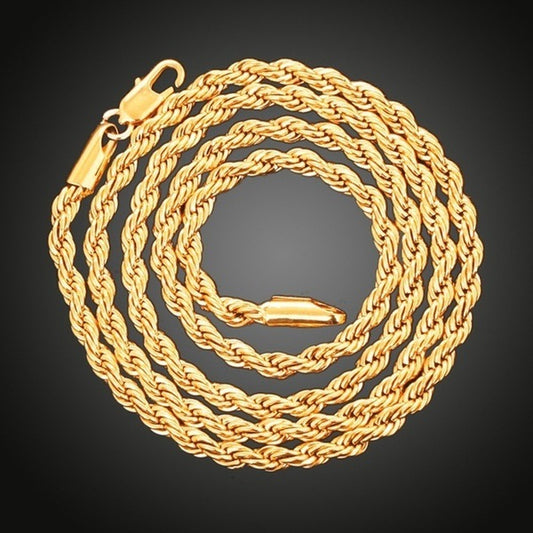 Corrente Rope ICE 2/3/4/5/6mm - Peça Premium (resistente à água) - ICE BRO JOIAS