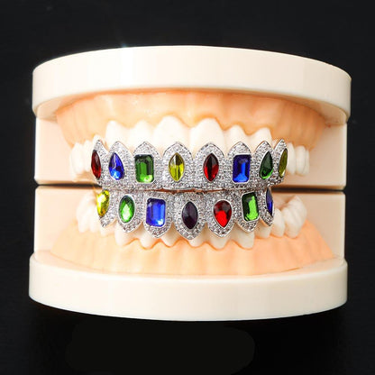 Grillz Luxo Cravejado ICE - com Molde de Silicone para ajustar aos dentes - ICE BRO JOIAS