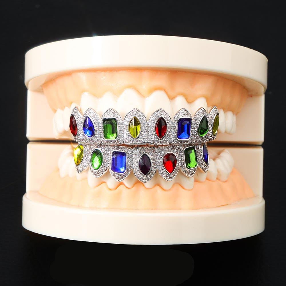 Grillz Luxo Cravejado ICE - com Molde de Silicone para ajustar aos dentes - ICE BRO JOIAS