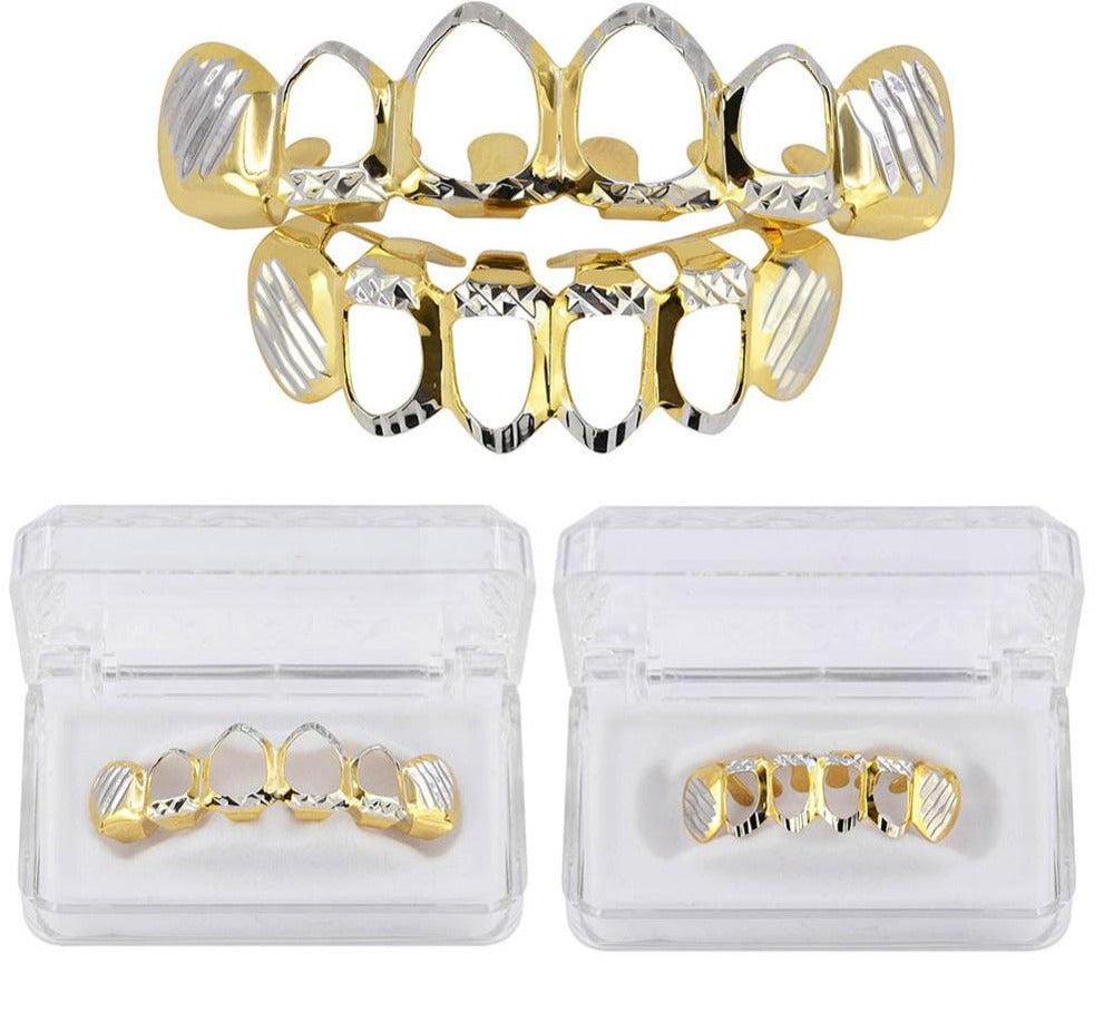 Grillz Luxo Cravejado ICE - com Molde de Silicone para ajustar aos dentes - ICE BRO JOIAS