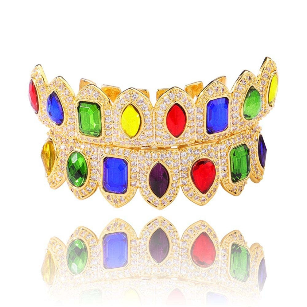 Grillz Luxo Cravejado ICE - com Molde de Silicone para ajustar aos dentes - ICE BRO JOIAS