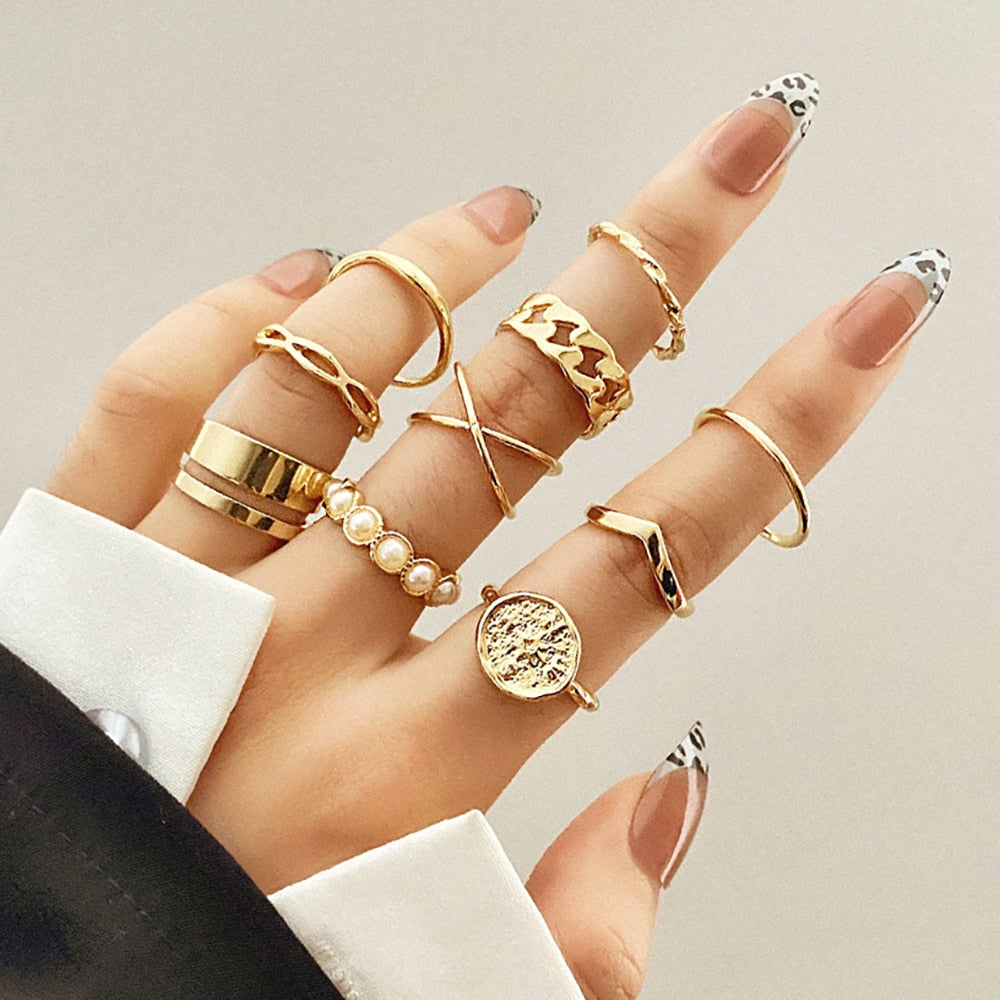 Conjunto de Anéis Ouro 18k Elos do Infinito - Várias opções - ICE BRO JOIAS
