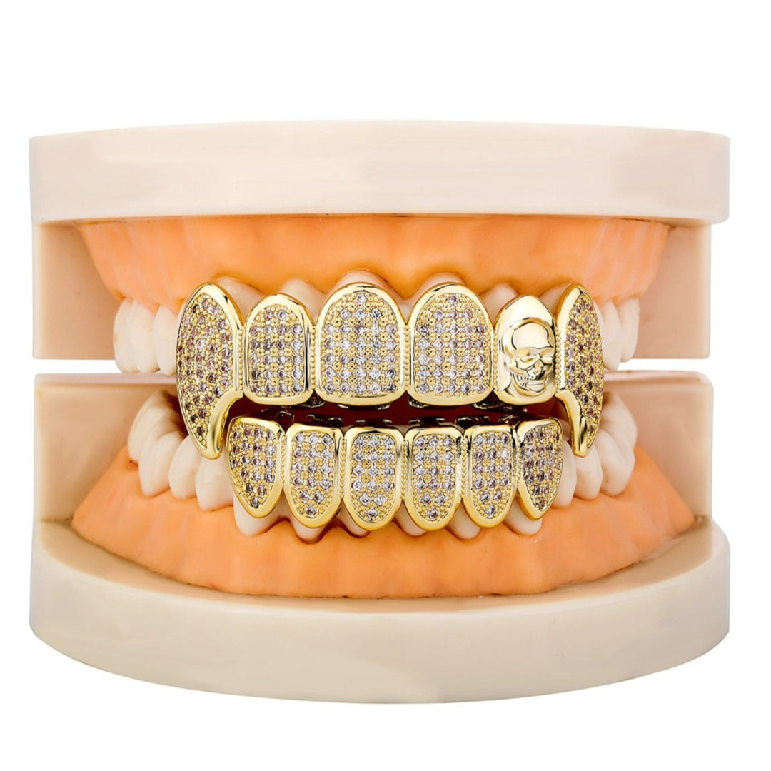 Grillz Luxo Cravejado ICE - com Molde de Silicone para ajustar aos dentes - ICE BRO JOIAS