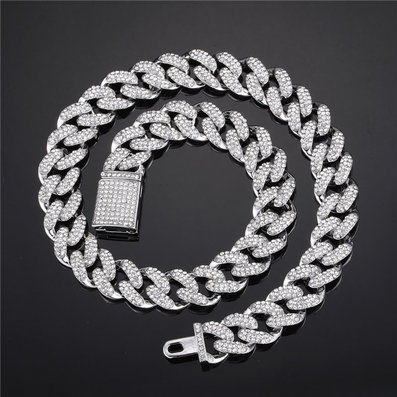Corrente ICE Cravejada Miami Cuban 15mm - ICE BRO JOIAS