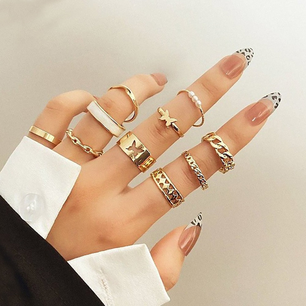 Conjunto de Anéis Ouro 18k Elos do Infinito - Várias opções - ICE BRO JOIAS