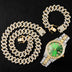 Kit Cravejado ICE - Corrente Prong 20mm, Pulseira Prong 20cm e Relógio Holly - ICE BRO JOIAS