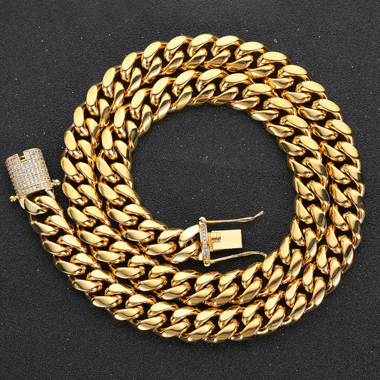 Corrente Cuban 18k fecho cravejado ICE - Peça Premium (resistente à água) - ICE BRO JOIAS