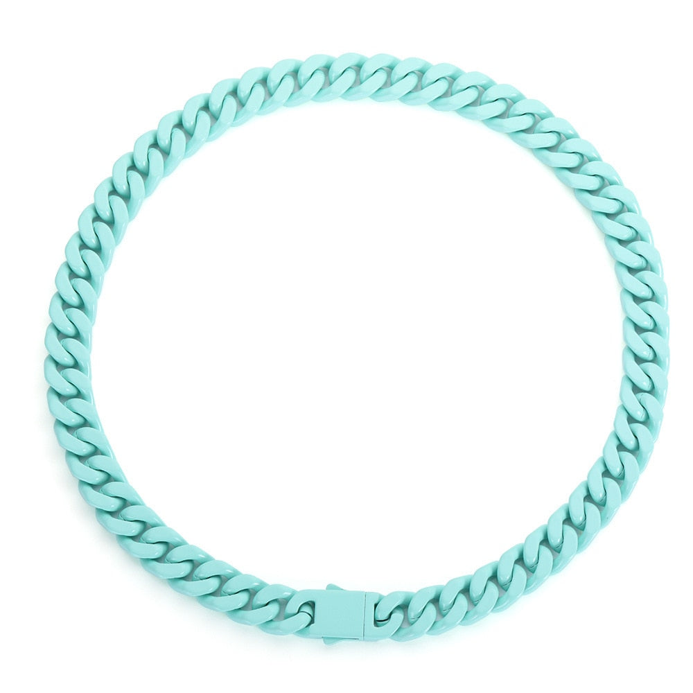 Corrente Colorida 13mm Cuban - Não é acrílico - Peça Premium (resistente à água) - 50cm - ICE BRO JOIAS