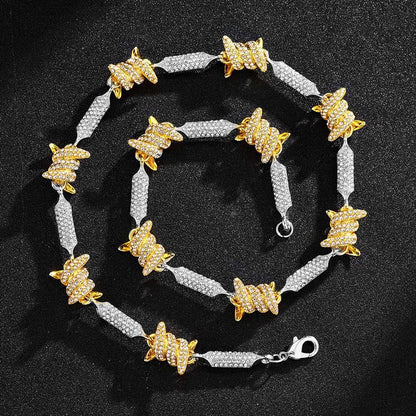 Corrente Arame farpado 18mm Cravejada ICE - ICE BRO JOIAS