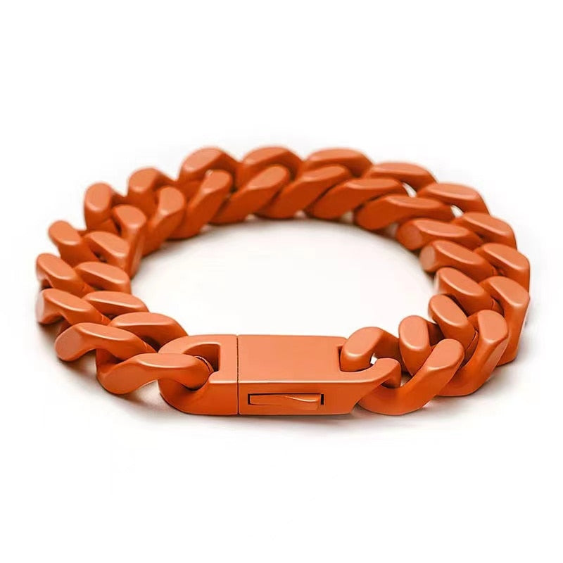 Pulseira Colorida 13mm Cuban Premium - Não é acrílico - 20cm - Peça Premium (resistente à água) - ICE BRO JOIAS