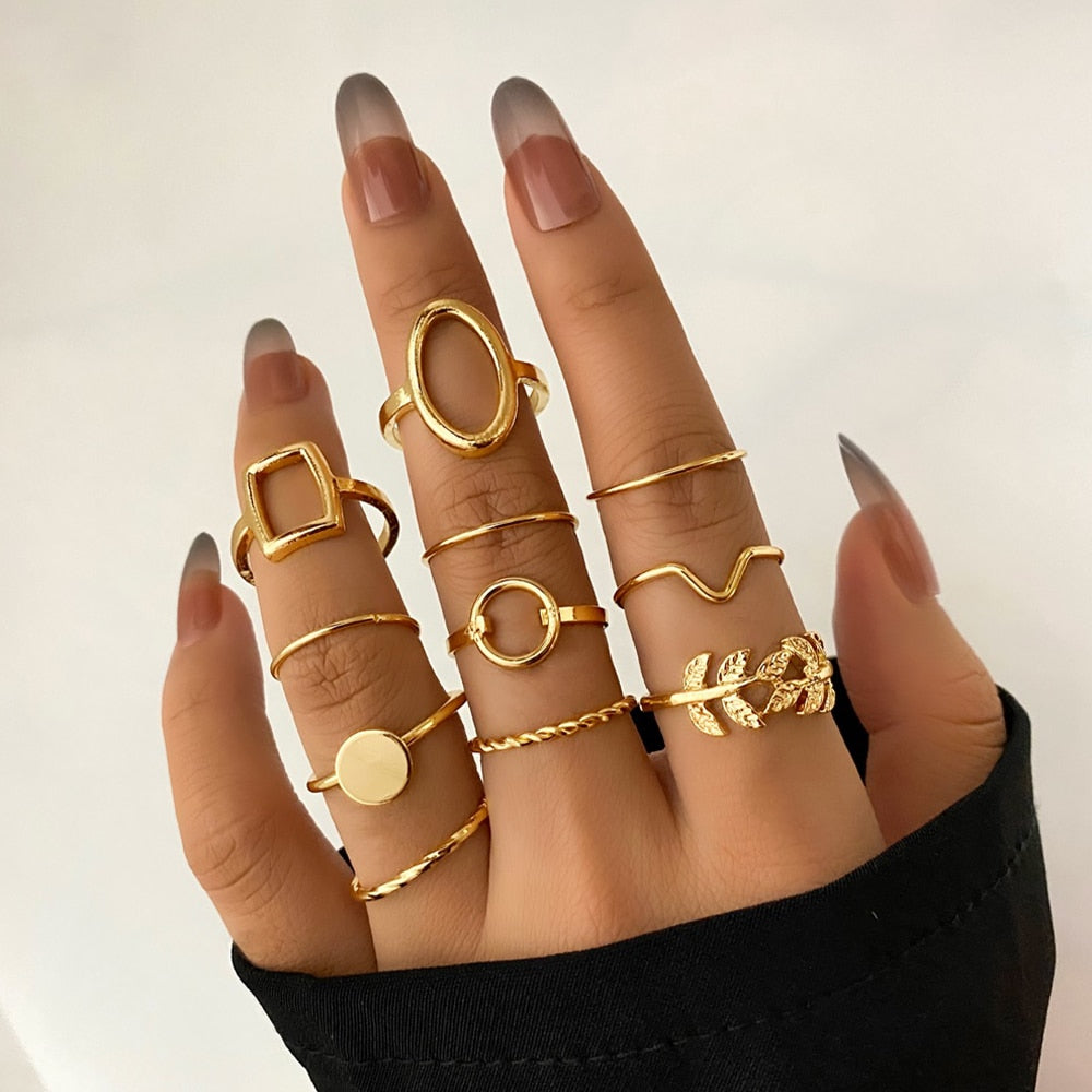 Conjunto de Anéis Ouro 18k Elos do Infinito - Várias opções - ICE BRO JOIAS